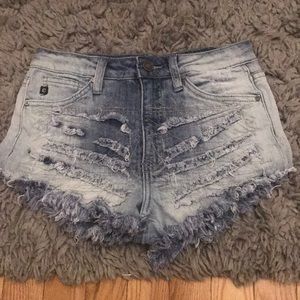 denim high waisted shorts